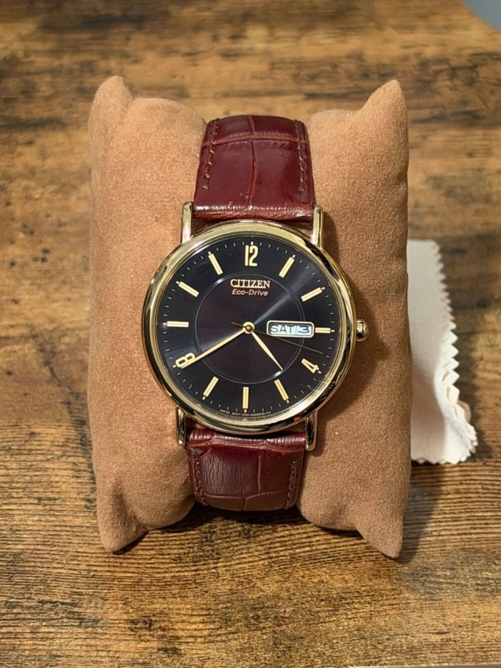 Citizen Eco-Drive Men's Gold Tone Black Dial Day Date